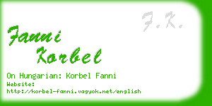 fanni korbel business card